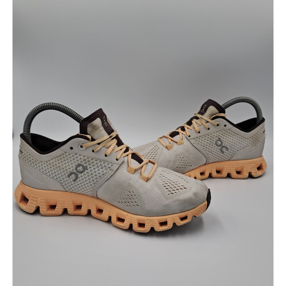 Size 6.5 - On Cloud X Women's Silver Almond Running Training Sneakers Athletic - Picture 2 of 8